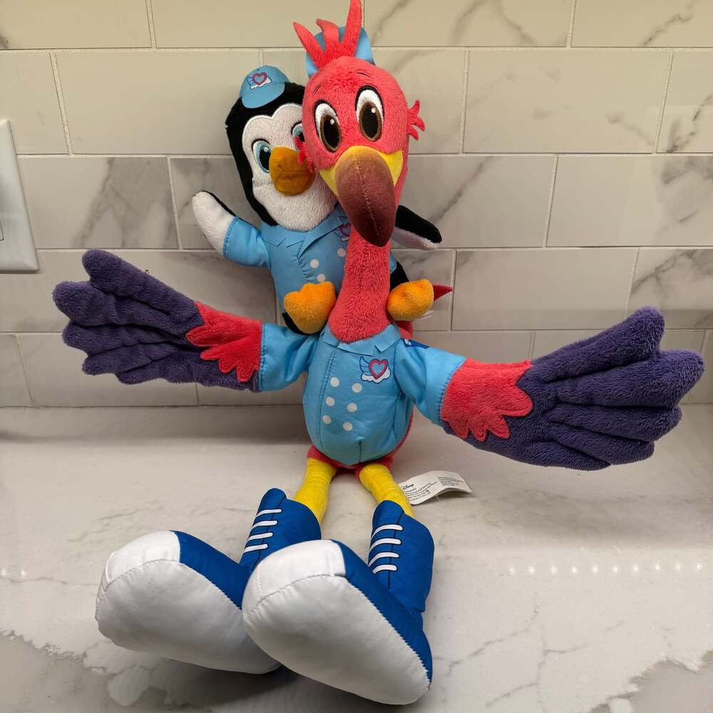 Disney Junior TOTS Talk and Flap Pip & Freddy 20" Plush Toy Sound Moves WORKS!